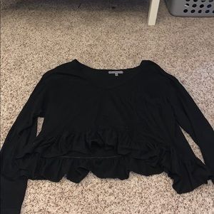 Urban outfitters long sleeve black peplum top!